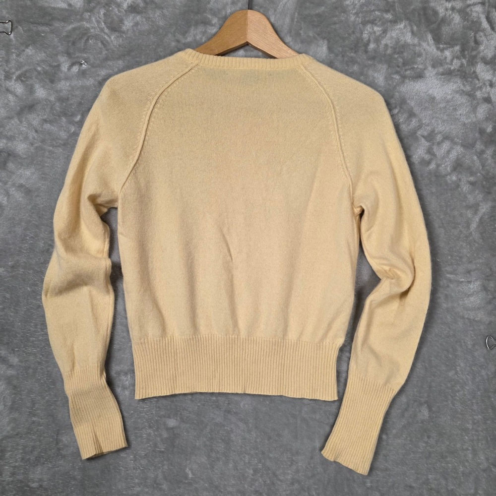 El Daws Cashmere Sweater Womens Small Yellow Good Crewneck Raglan Seam - Picture 5 of 7